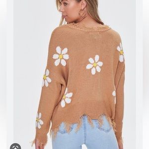 F21 Distressed Daisy Sweater